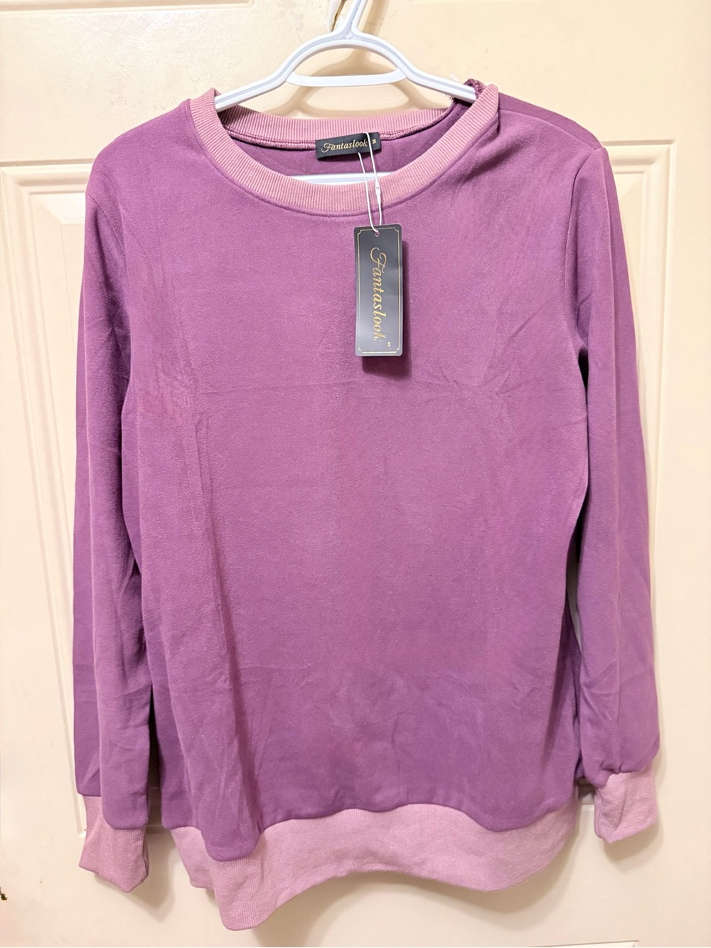 Fantaslook Two-Tone Lavender Pullover Sweatshirt Size Medium